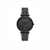 Emporio Armani Gianni T-Bar Black Stainless Steel Black Dial Quartz Watch for Unisex 43mm (AR11299)